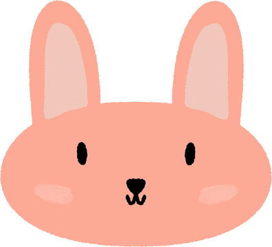Cute pink rabbit face