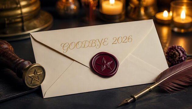 Cream envelope with star wax seal