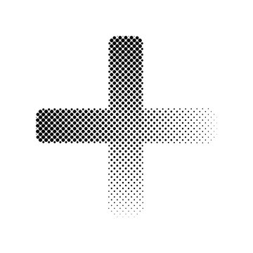 Halftone Plus Sign on Transparent Background