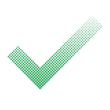 Halftone Check Mark on Transparent Background