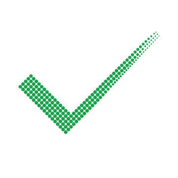 Halftone Check Mark on Transparent Background