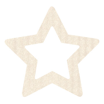 Glittery Beige Star Shape Isolated On A Transparent Background For Festive Scrapbook Decoration. Ideal for Scrapbook, Journal, Craft, Creative Project or DIY