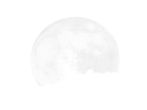 Waning gibbous moon phase showing textured cratered surface for educational astronomy and night sky layouts.