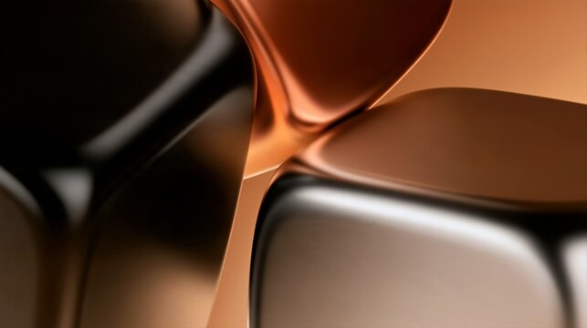 Smooth bronze abstract curves with warm metallic highlights for luxury branding and wallpaper design.