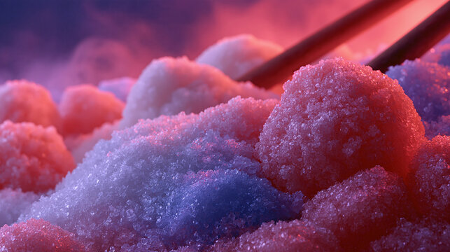 Brightly colored sugar coated jelly candy treats under moody dramatic lighting