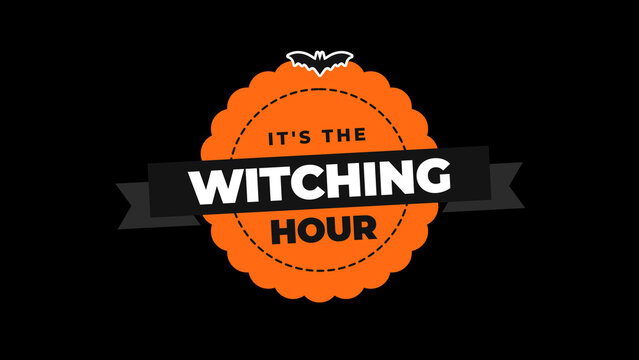 Spoky Hallowen Titles / Orange Scalloped Badge and Black Ribbon for Halloween Party Promos and Event Openers / Horizontal / Part 03
