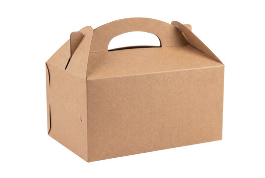 Brown cardboard gable box closed for delivery